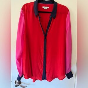 Boden Silk Colorblock Blouse - Size US 16